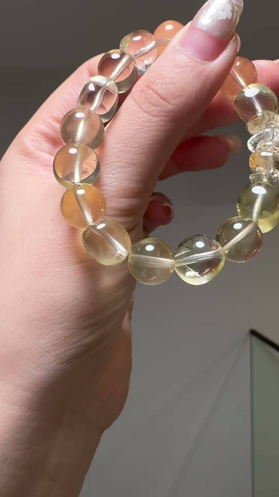 Citrien armband vrijvormige kralen 11mm