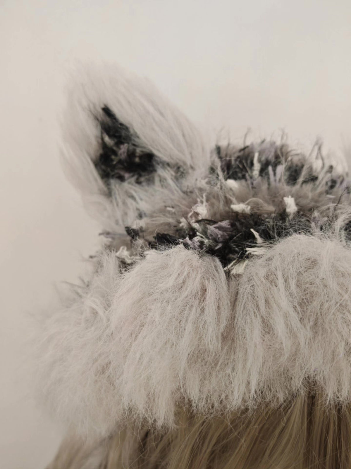 Gray-Black Fox Ears Faux Fur Hat
