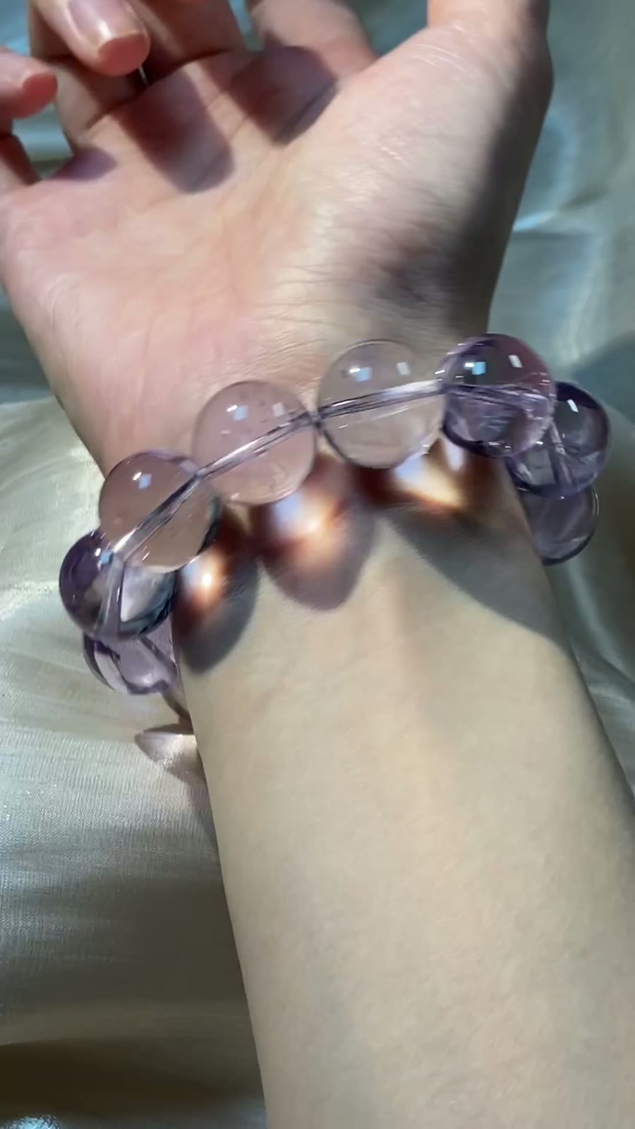 Bolivian Amethyst Beaded Bracelet 16mm
