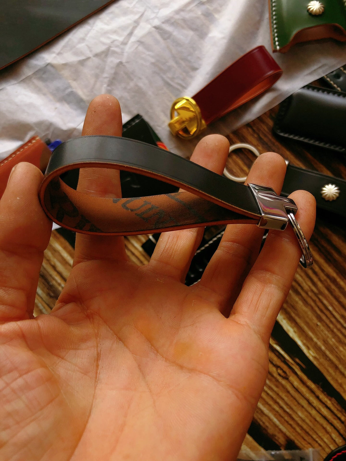 Horween Shell Cordovan Leather Key Fob