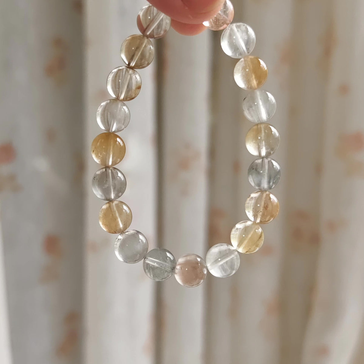Rabbit Hair Quartz Beaded Bracelet 9.8mm