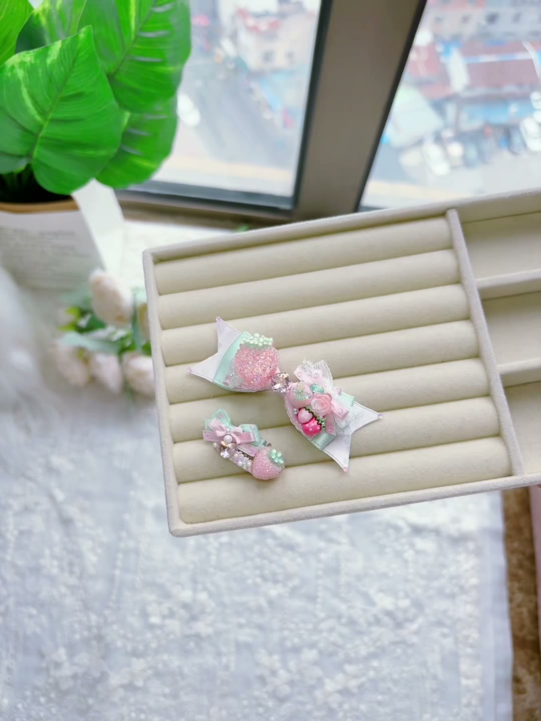 Handmade Pet Hair Clip Set for Small Dogs