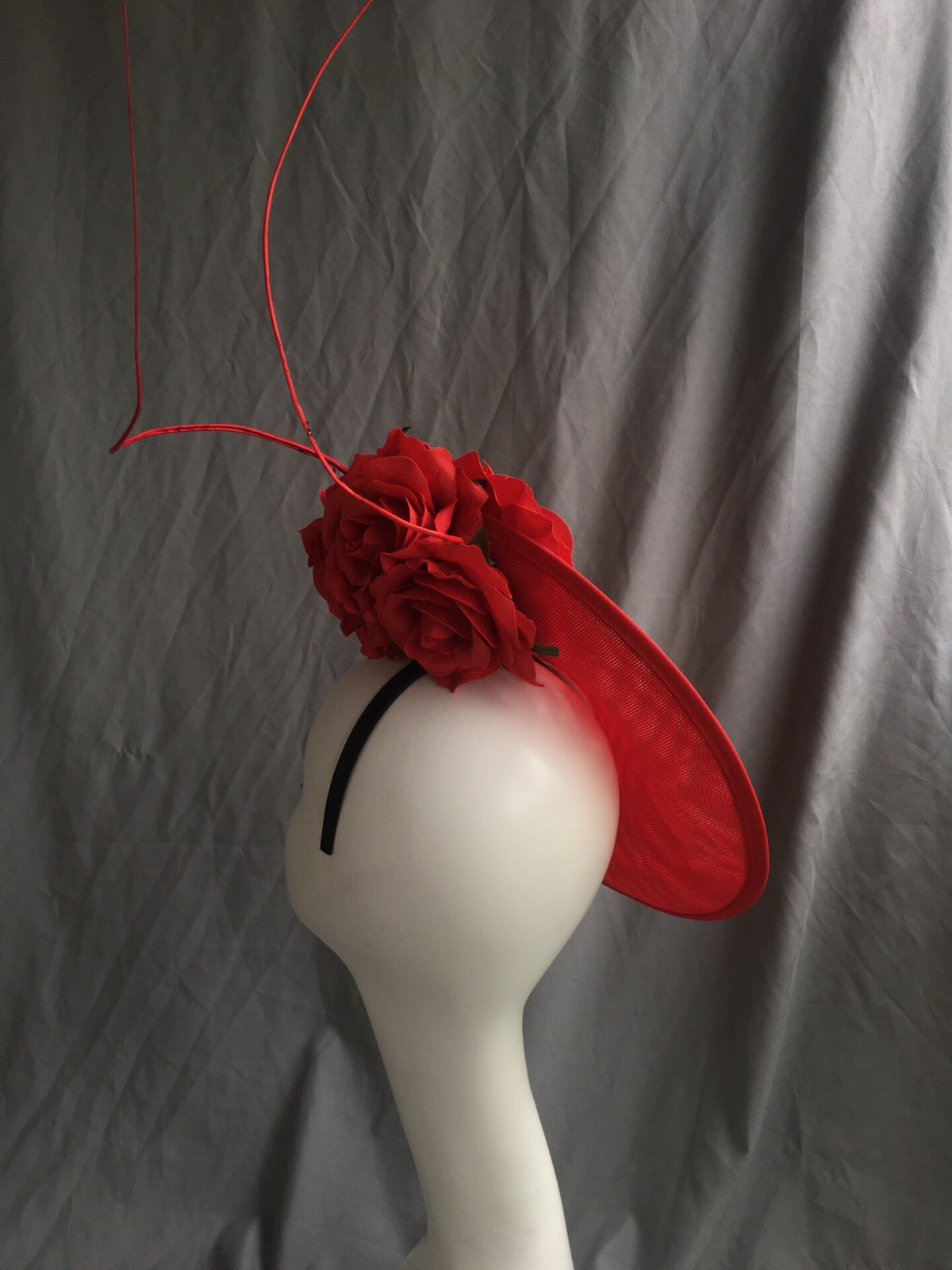 Red Rose Banquet Fascinator Hat
