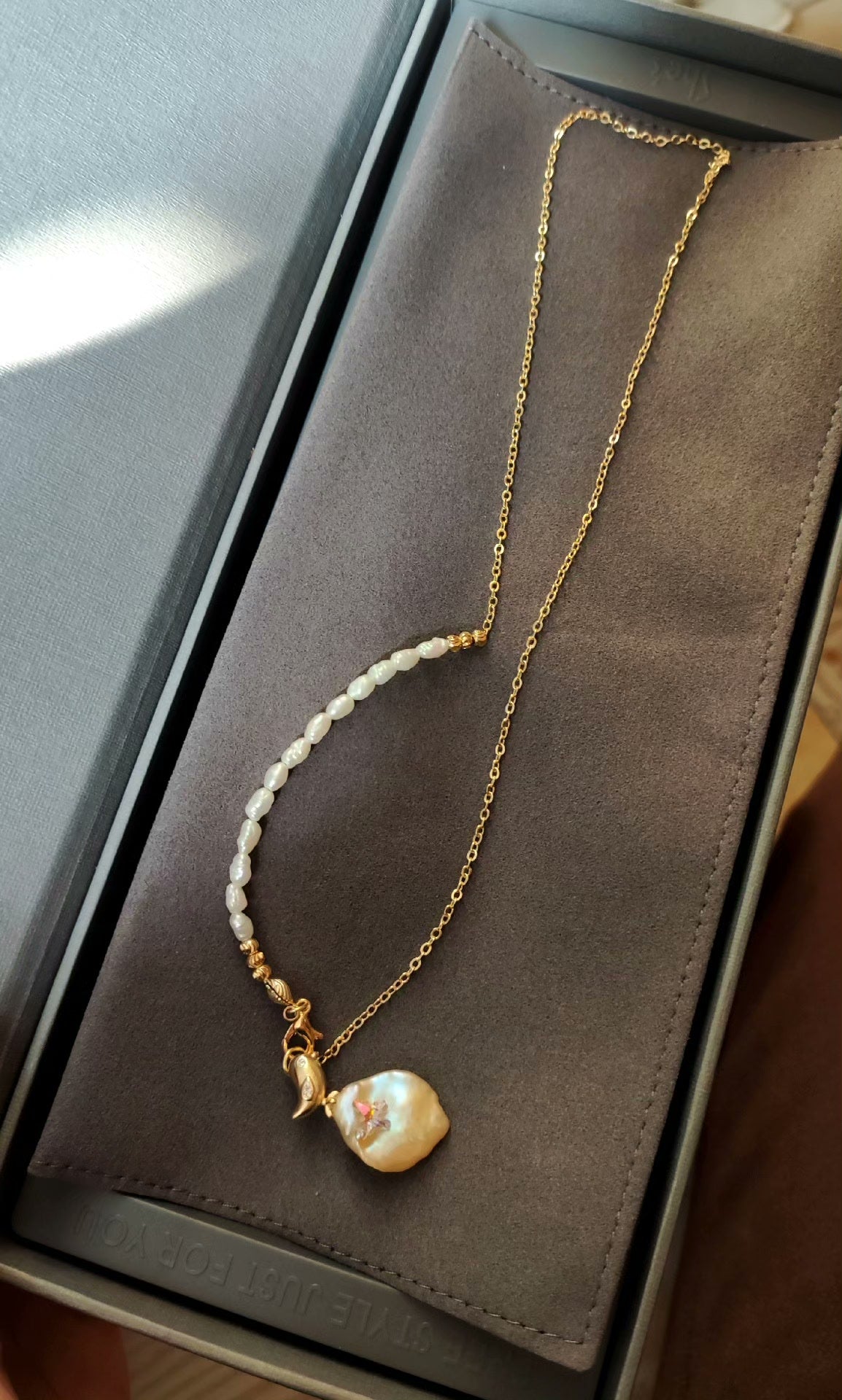 Pendente Collana con Perla Barocca Naturale