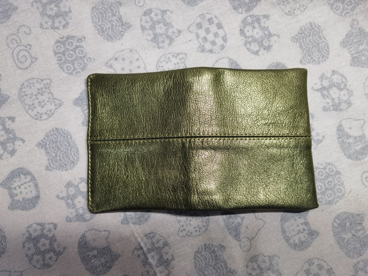 Moss Green Metallic Sheepskin A7 Journal Cover