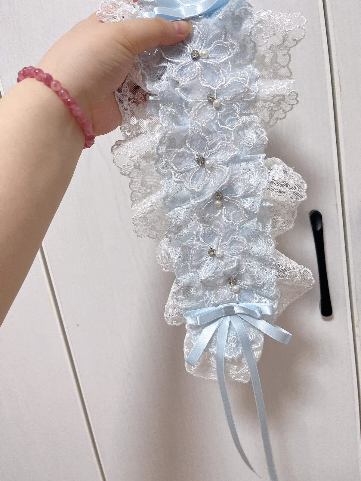 Handmade Lolita Lace Headband Light Blue