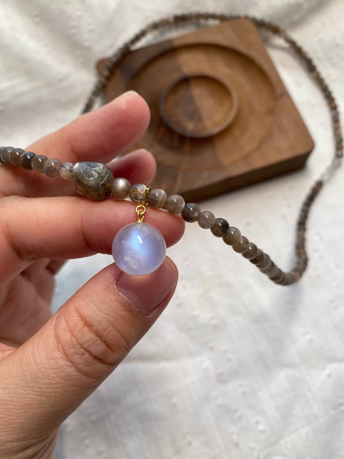 Black Gold Rutilated Quartz Moonstone Bracelet