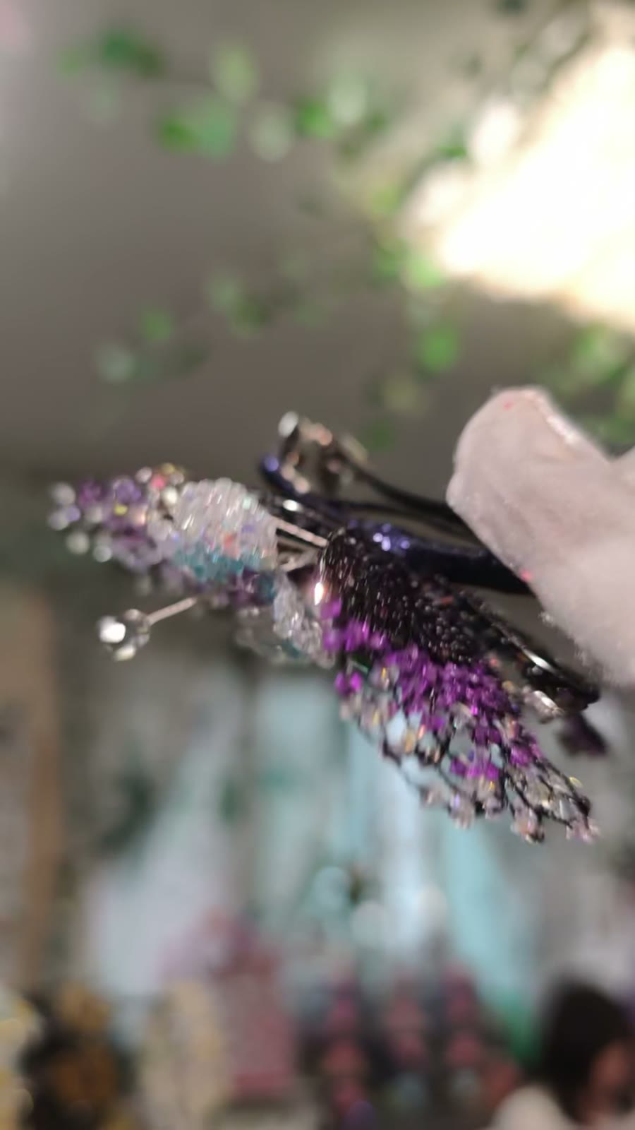 Butterfly Hair Clip with Crystal Beads