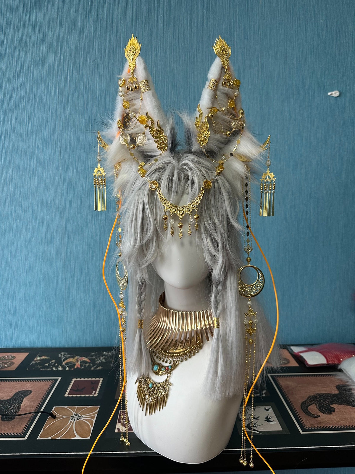 Handcrafted Fox Ear Accessories with Cold Light Lamp