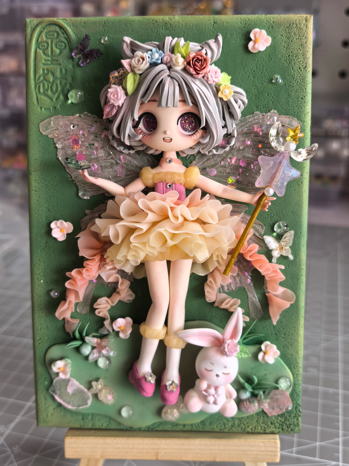 Handmade Clay Elf Figure Decorative Frame