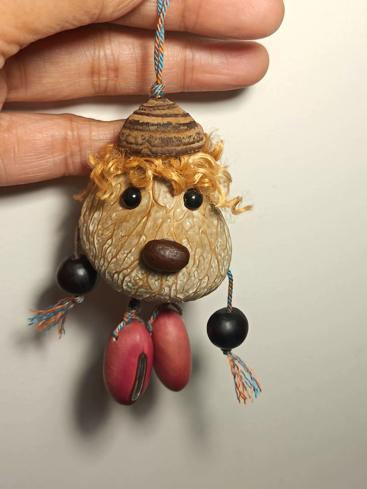 Walnut Shell Hand Rattle Ornament