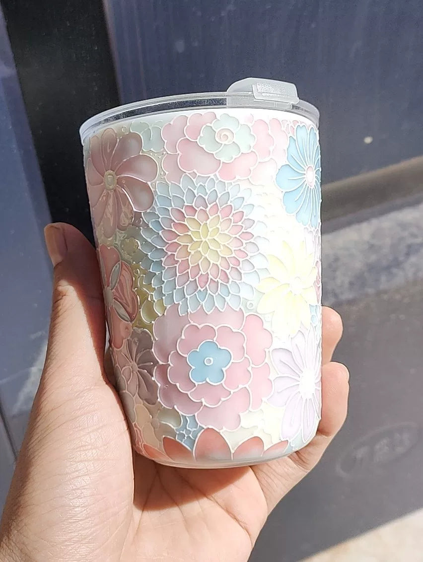 Handbemalter Jade-Ton-Keramik-Reisebecher