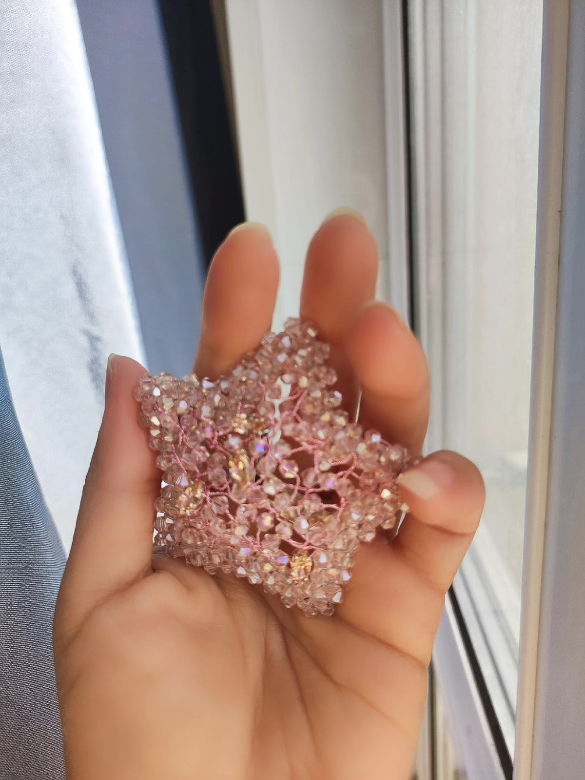 Iridescent Beaded Star Hair Clip
