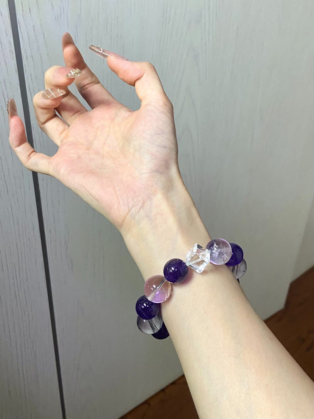 Natural Amethyst Quartz Beaded Bracelet