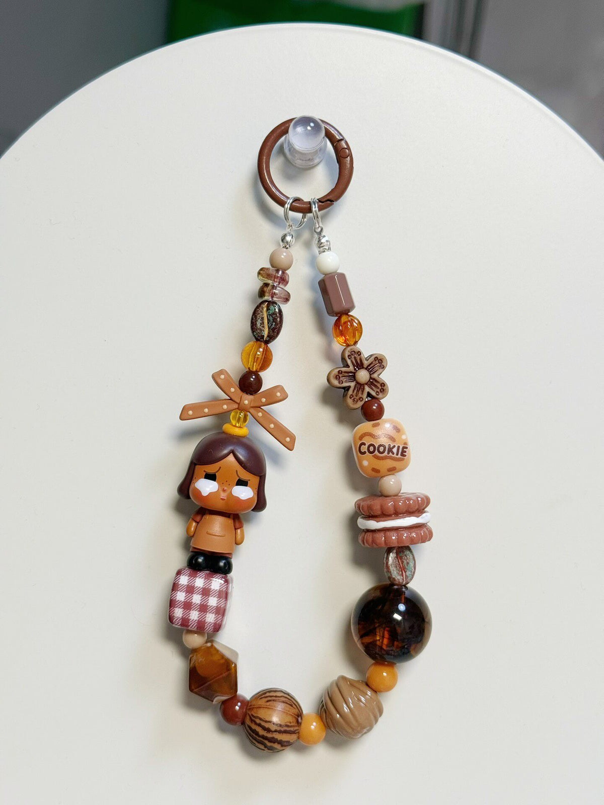 Coffee Factory Sad Girl Beaded Charm