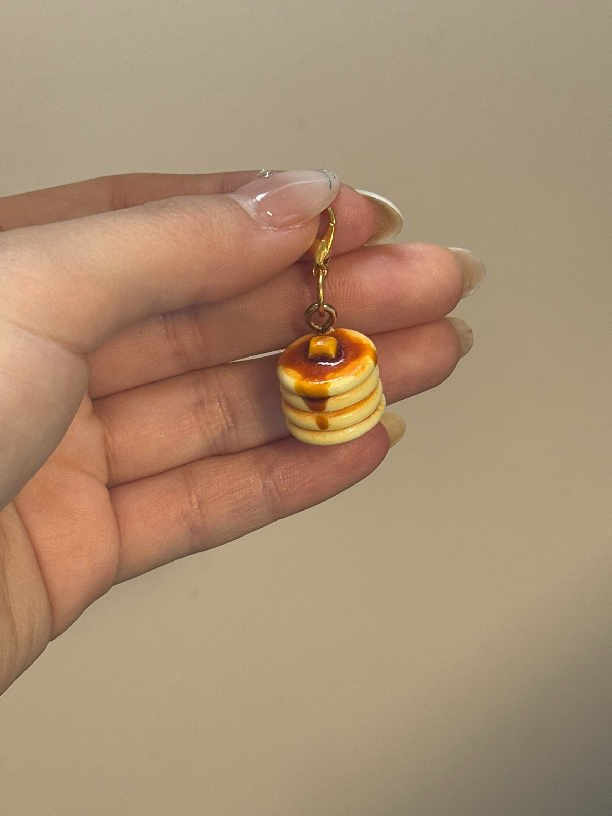 Pancake Stack Pendant Charm Glossy Finish