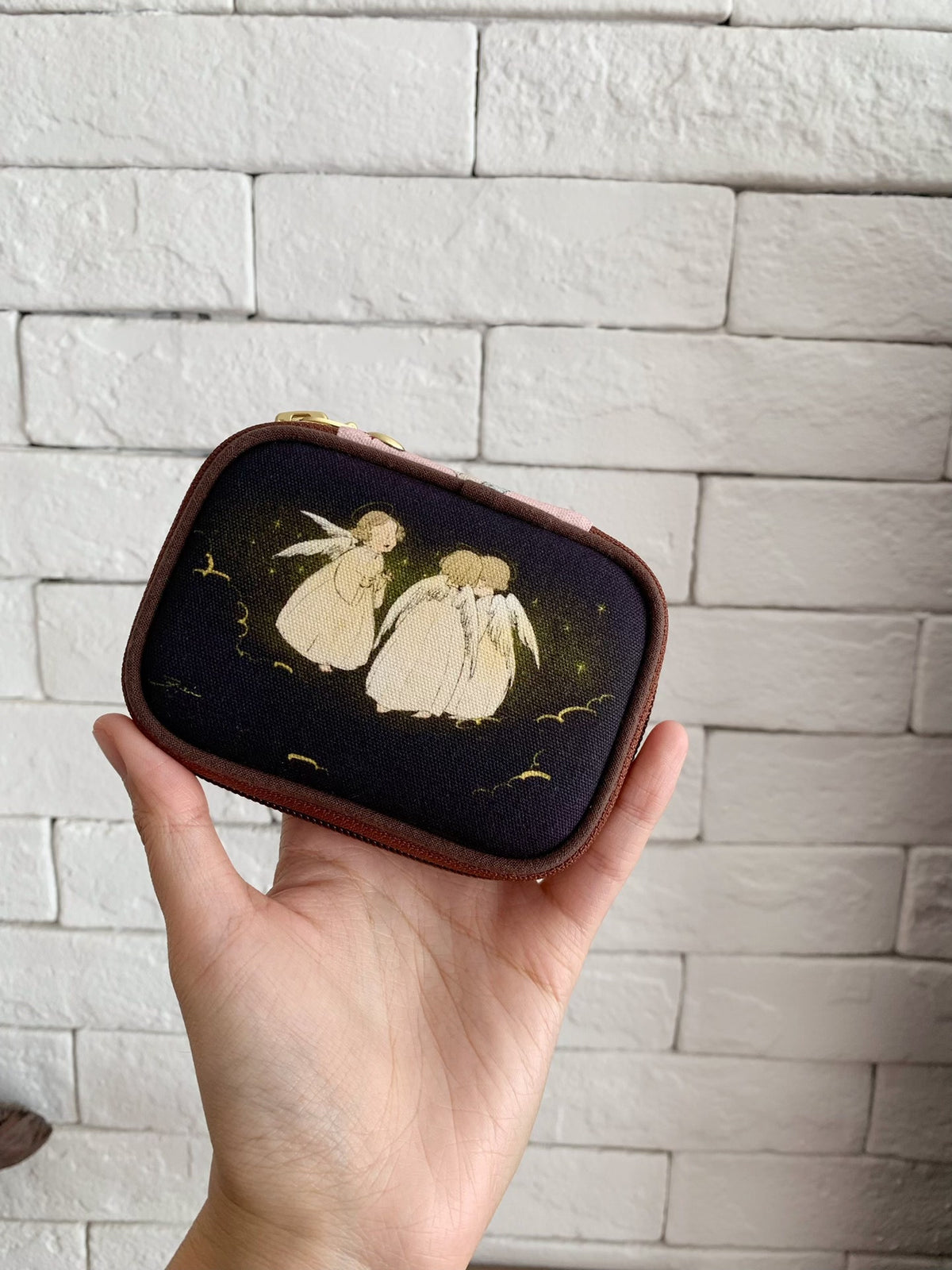 Woven Tapestry Zippered Pouch with Detachable Pouch
