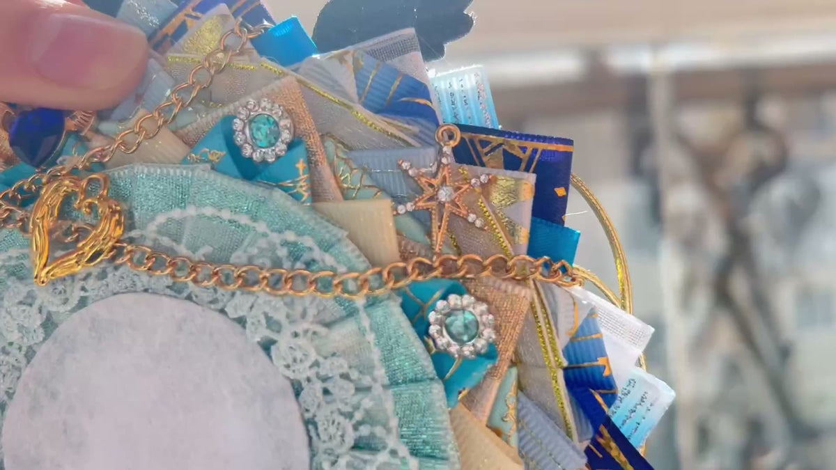 Rimuru Badge Holder 58mm Blue White Lace