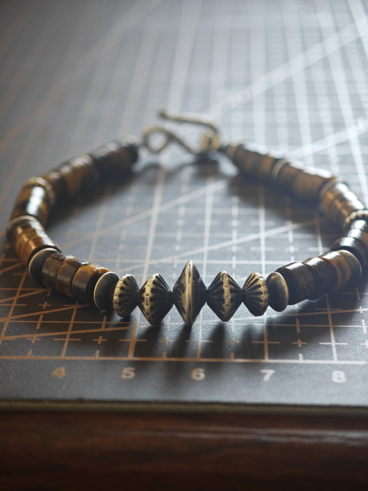 Sterling Silver Tiger Eye Beaded Bracelet