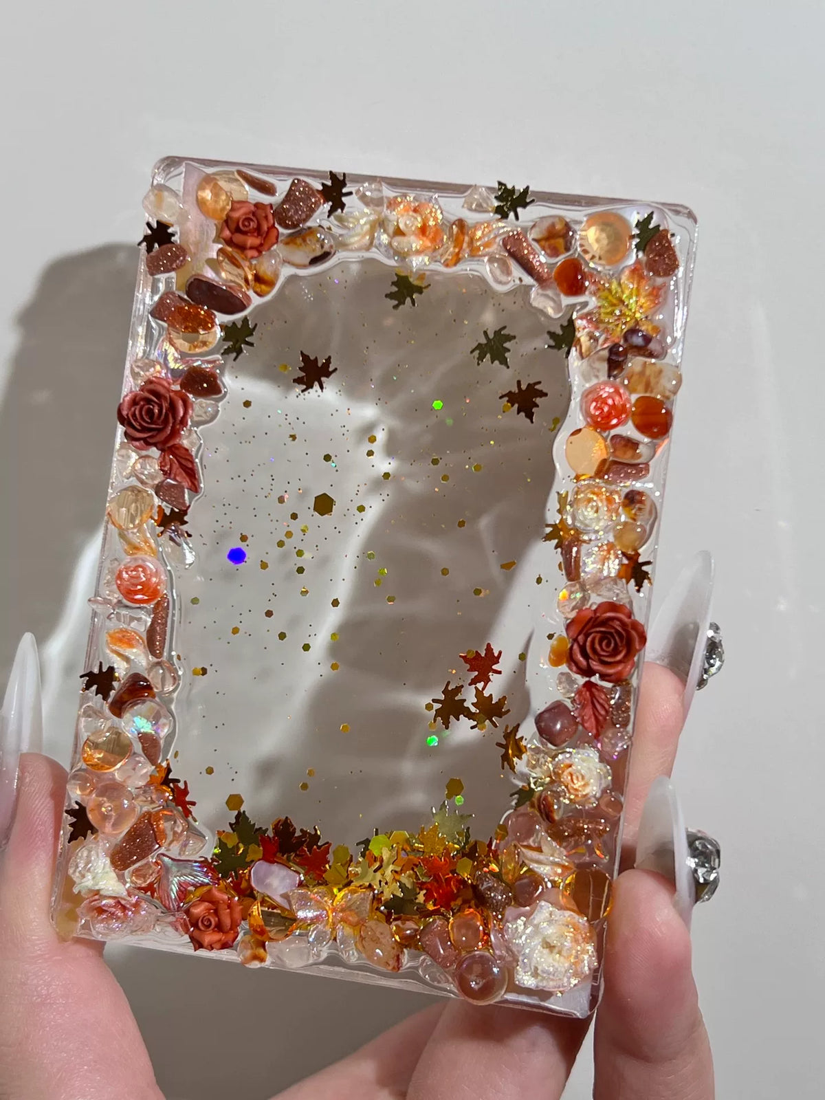 Porte-cartes Automne avec confettis holographiques