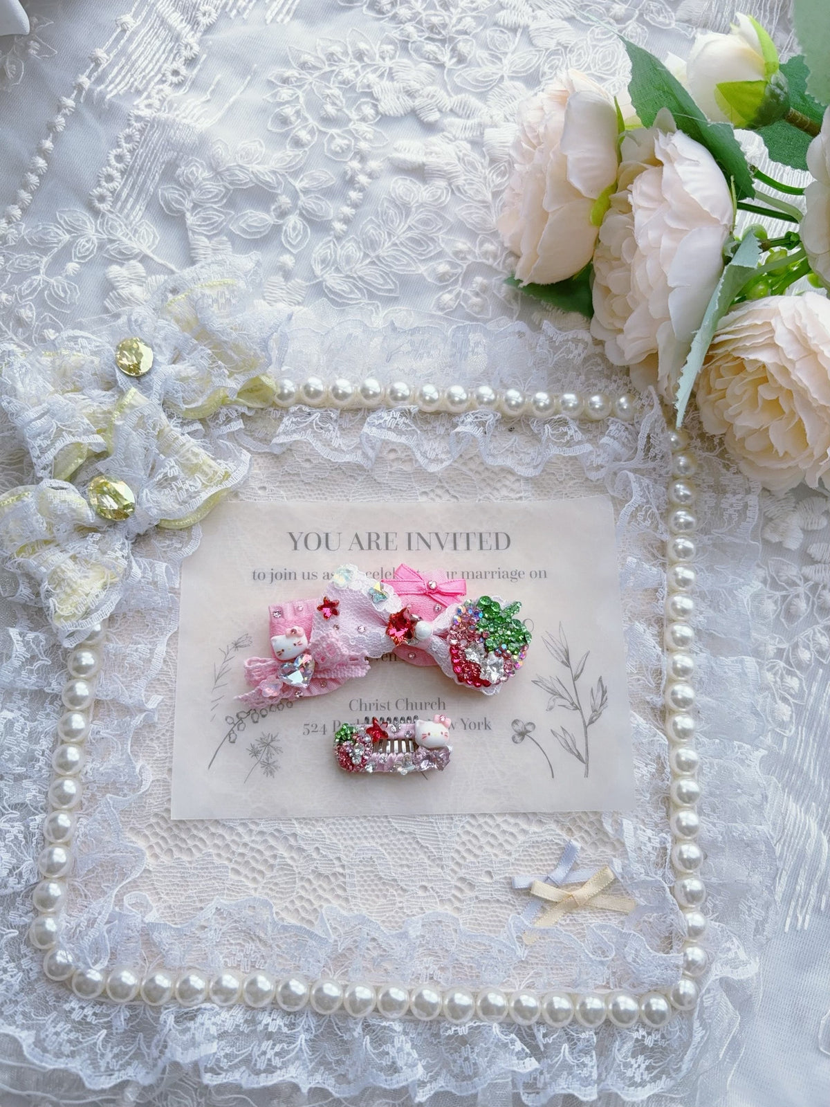 Pink Gradient Frog Pet Hair Clip Set