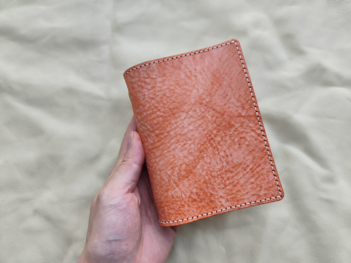 Orange Leather Ring Binder Planner Cover