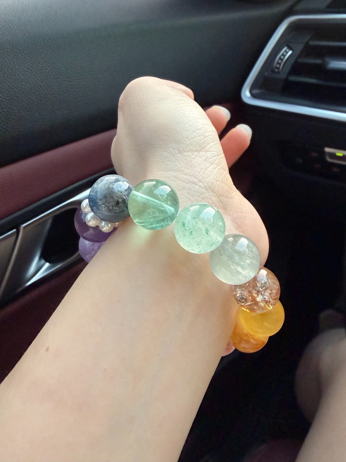 Natural Crystal Multi Gemstone Beaded Bracelet