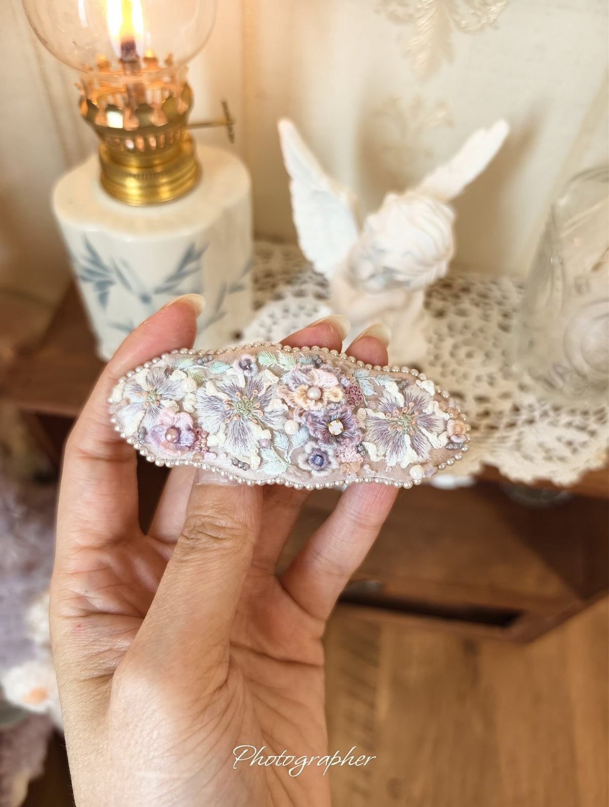 Embroidered Silk Hair Ties Set