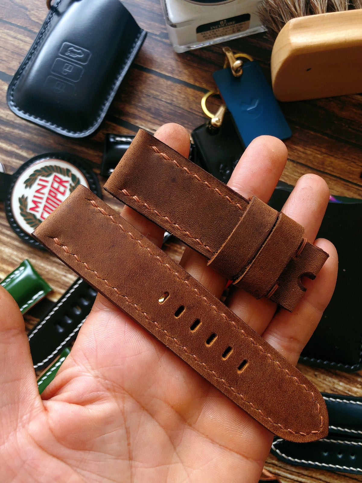 Handcrafted Crazy Horse Leather Watch Strap