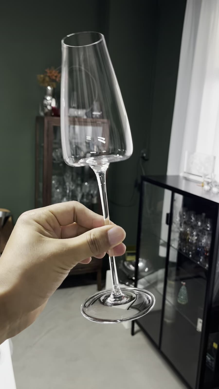 Set di due calici da champagne in cristallo con custodia