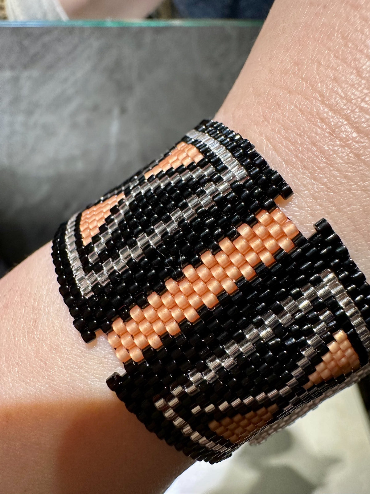 Handcrafted Antique Bead Geometric Bracelet