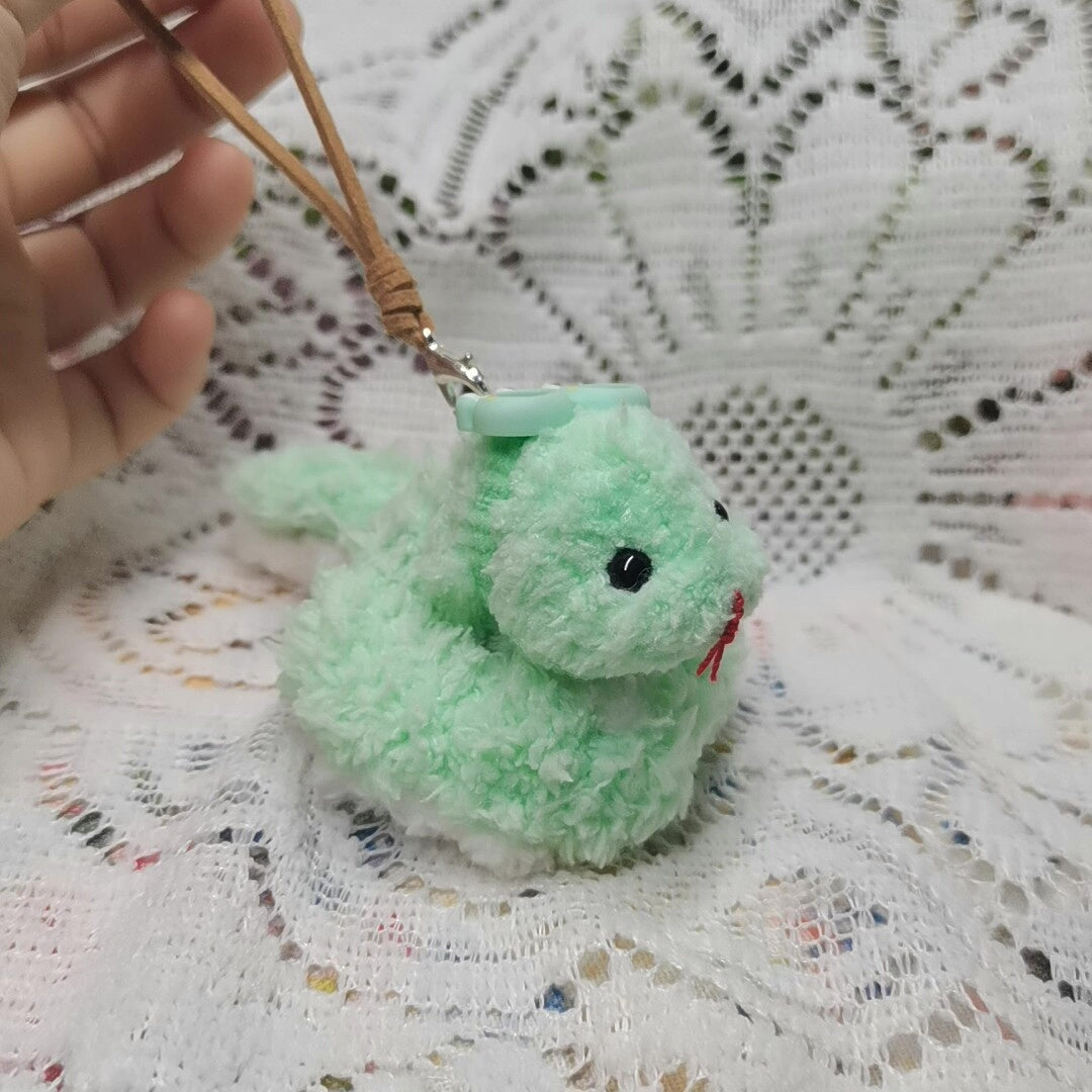 Mint Green Chenille Snake Coiled Pendant