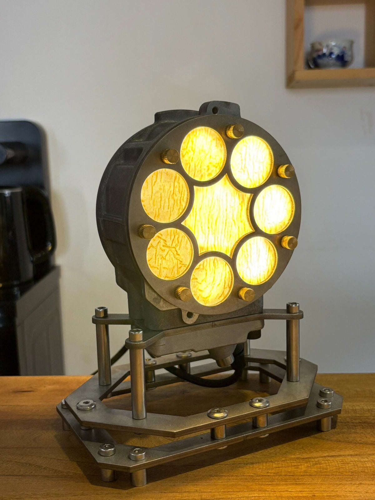 Industrial Mechanical Table Lamp Hexagonal Base