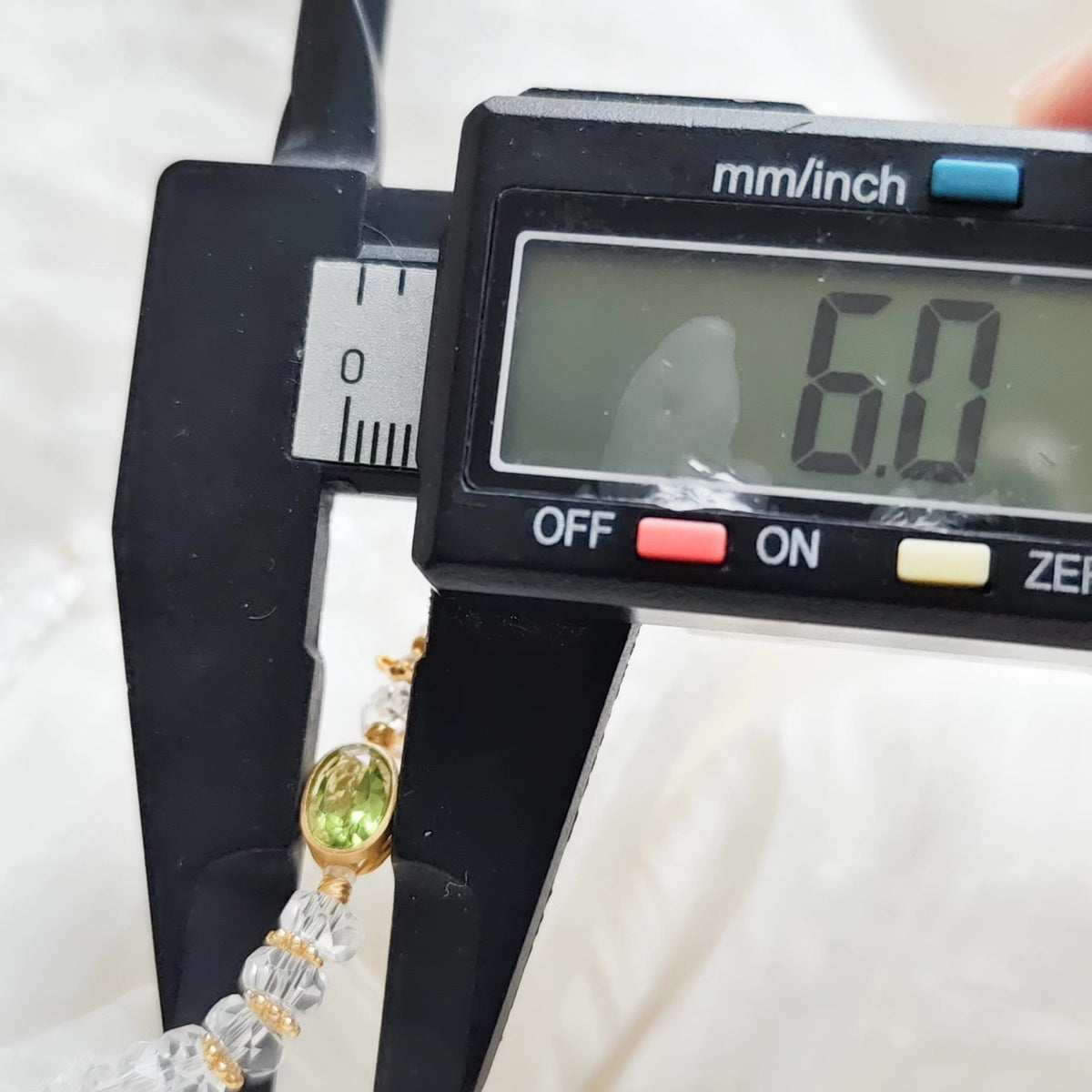 White Crystal Peridot Beaded Bracelet
