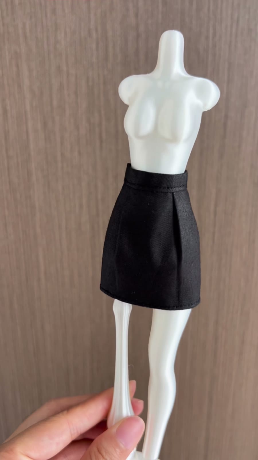 Miniature Black Pencil Skirt for Dolls