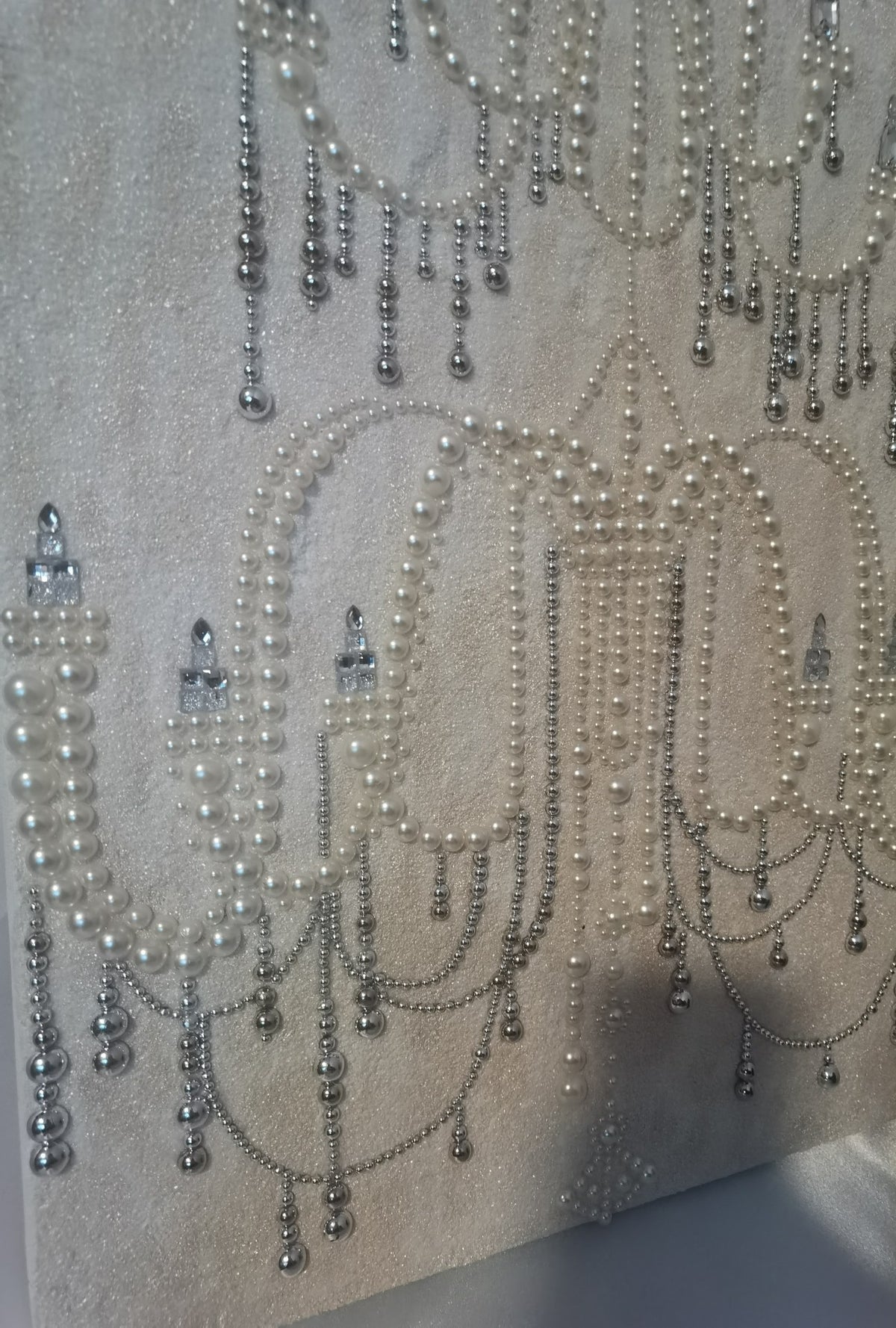Pearl Chandelier Textured Wall Art Panel