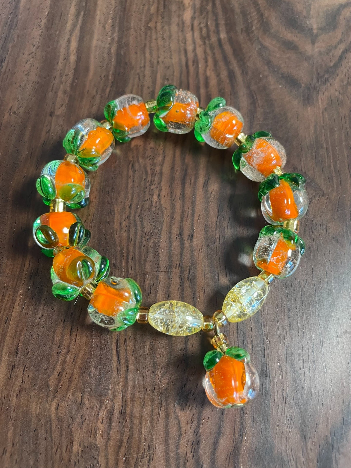 Dirsich-Glas-perlenarmband mit Anhänger