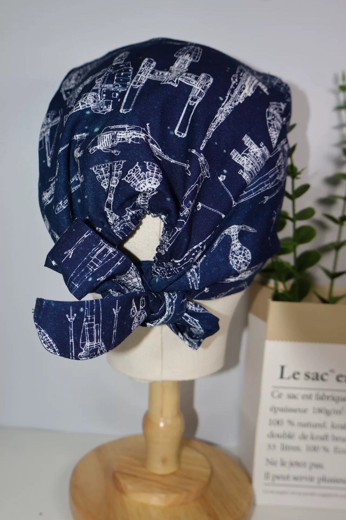 Gorro quirúrgico de algodón con estampado espacial