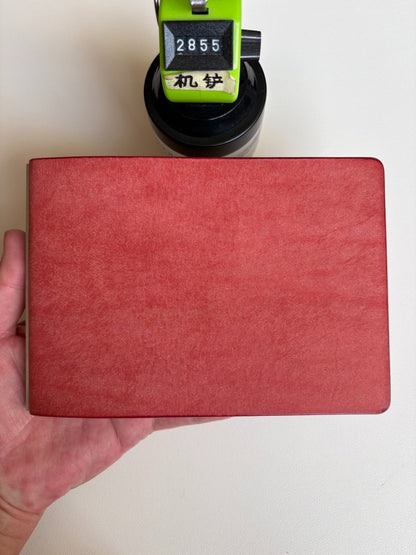 Self-Made M5-13 Ring Binder Notebook with Pueblo Leather Cover, Pink, 120mm x 168mm