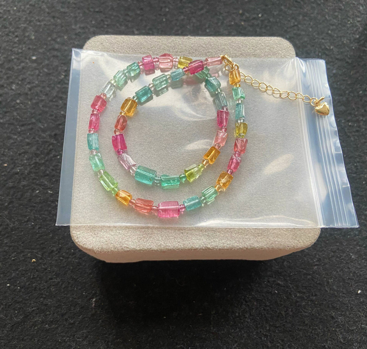 Bracciale in Tormalina Perline Rosa Traslucide
