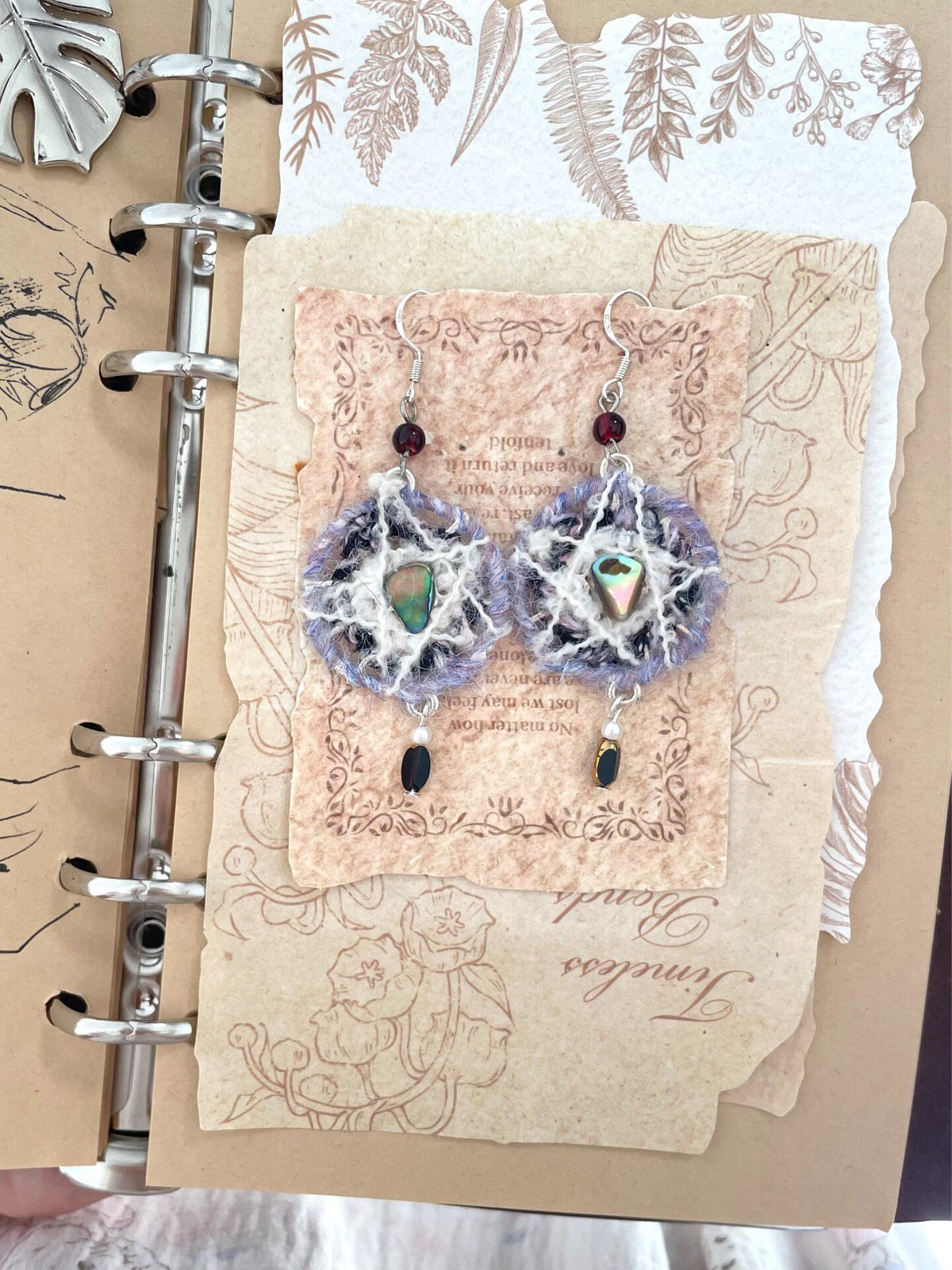 Crochet Agate Dangle Earrings