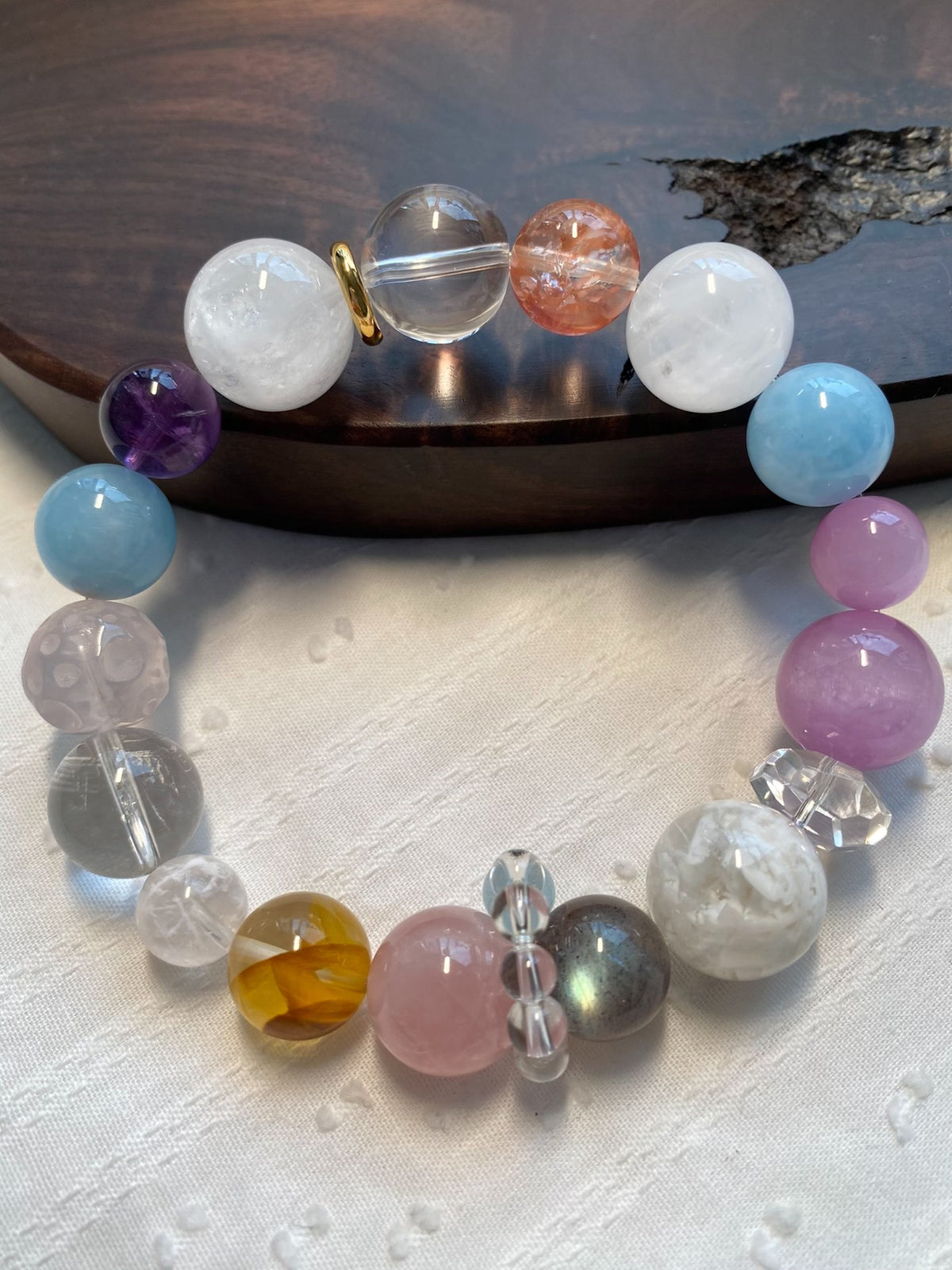 Multi-Gemstone Crystal Bracelet with Kunzite