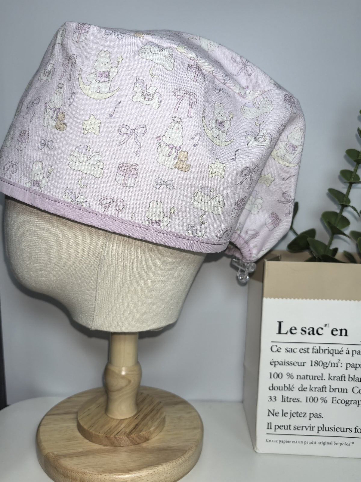 Pure Cotton Lavender Bouffant Cap