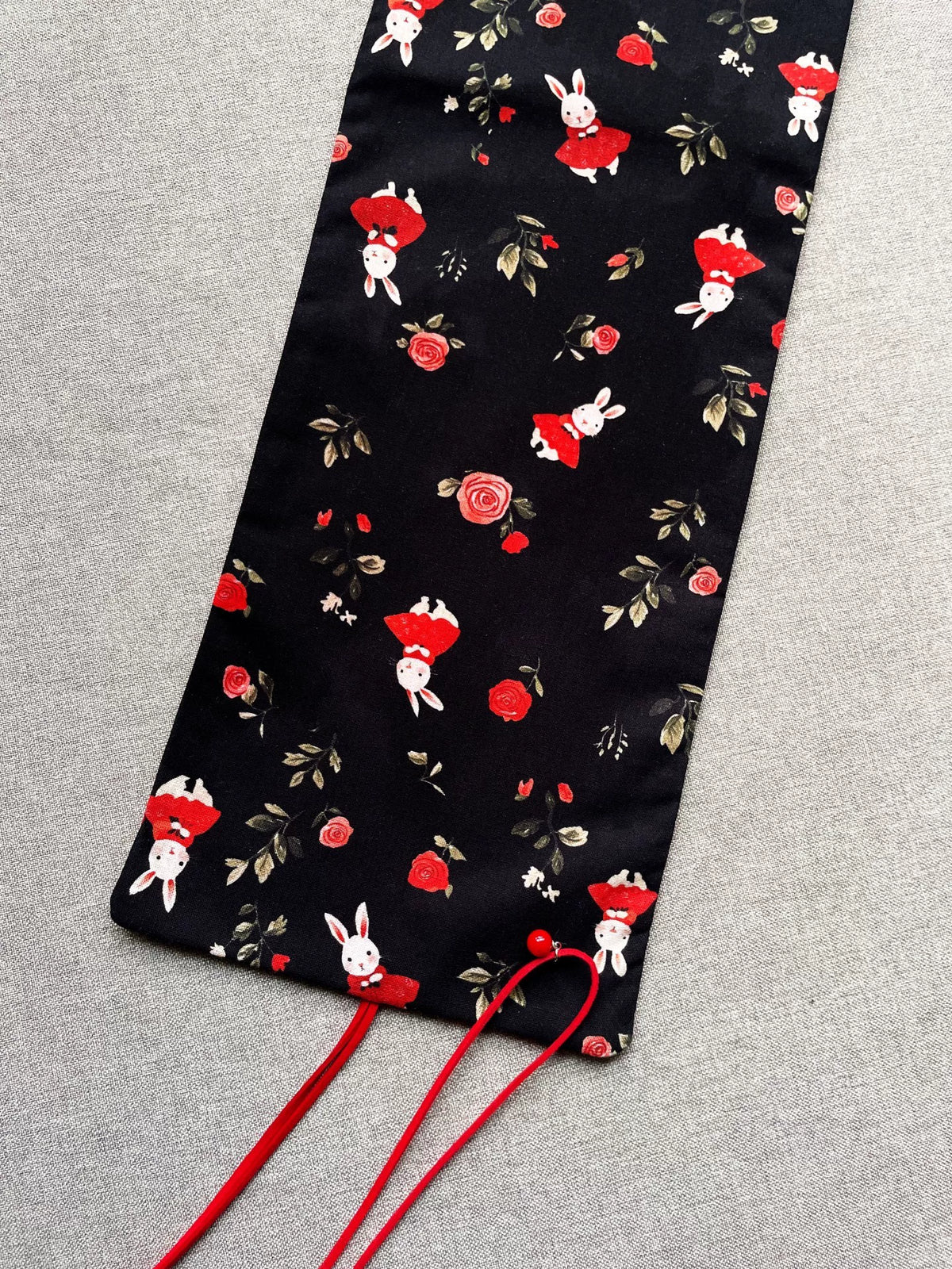 Cotton Tarot Card Pouch with Red Drawstring