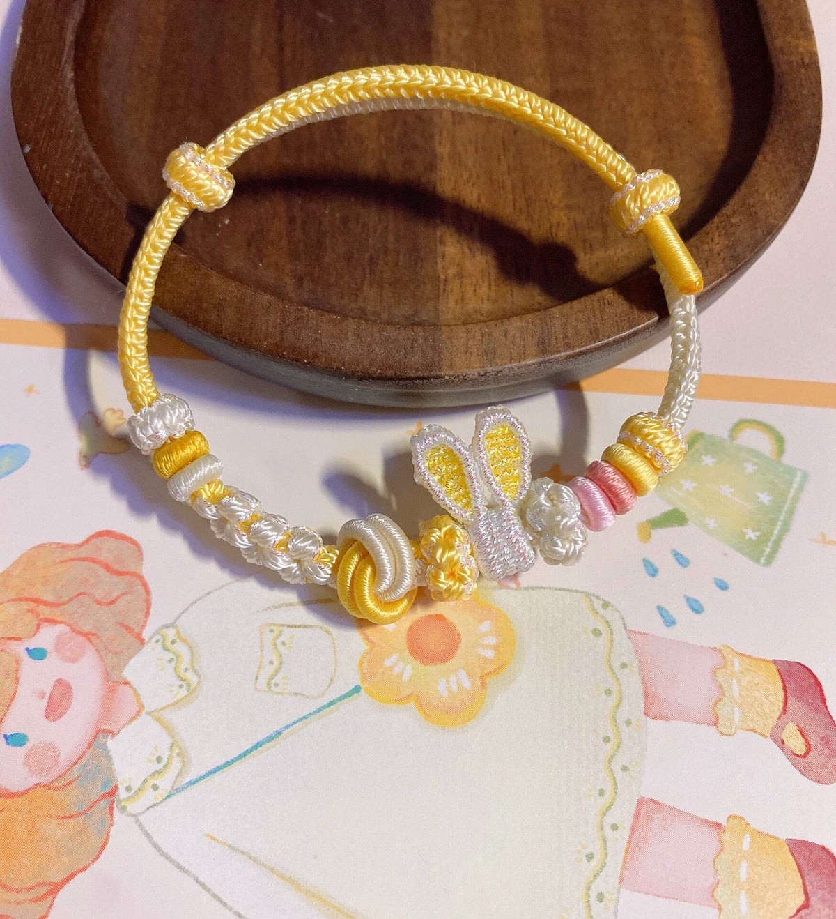 Handcrafted Bunny Woven Bracelet Adjustable