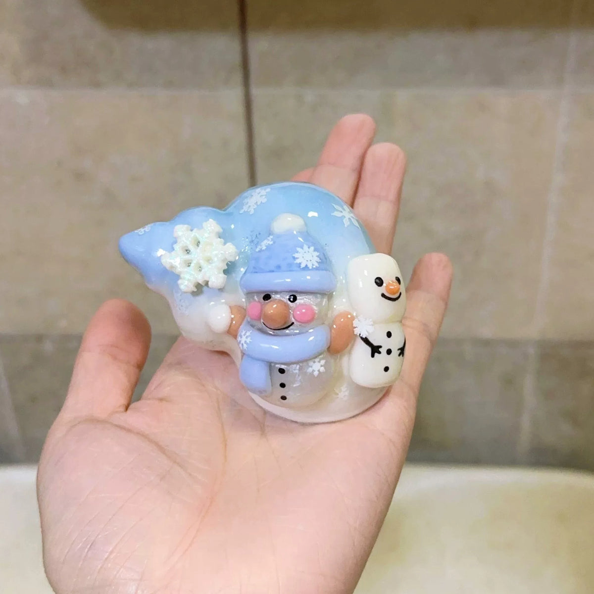 Hermit Crab Replacement Shell Snowman Design