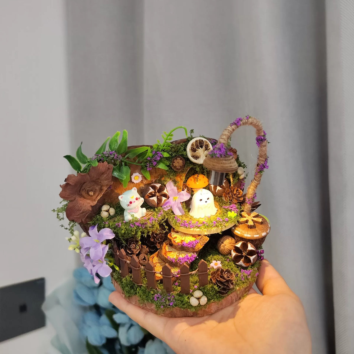 ハンドメイド 種子ジオラマハウス 13cm