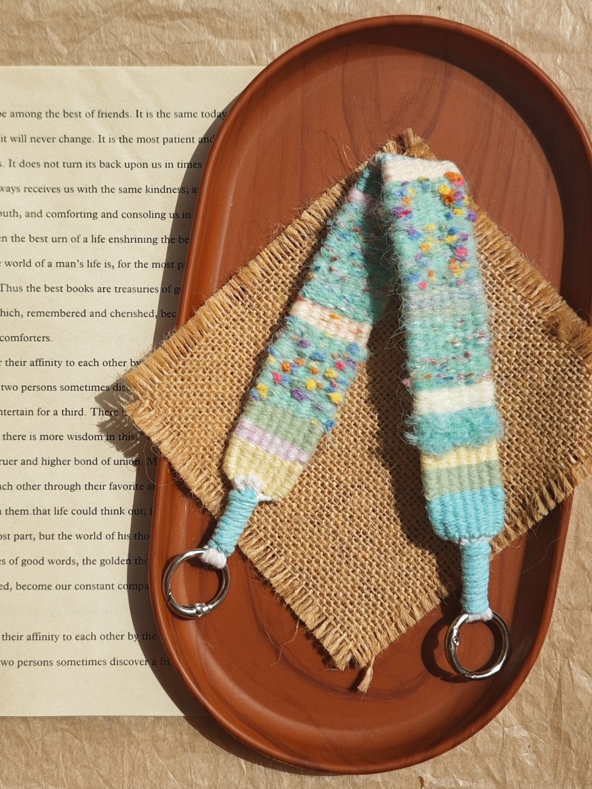 Handwoven Phone Strap 30cm Pastel Yarn