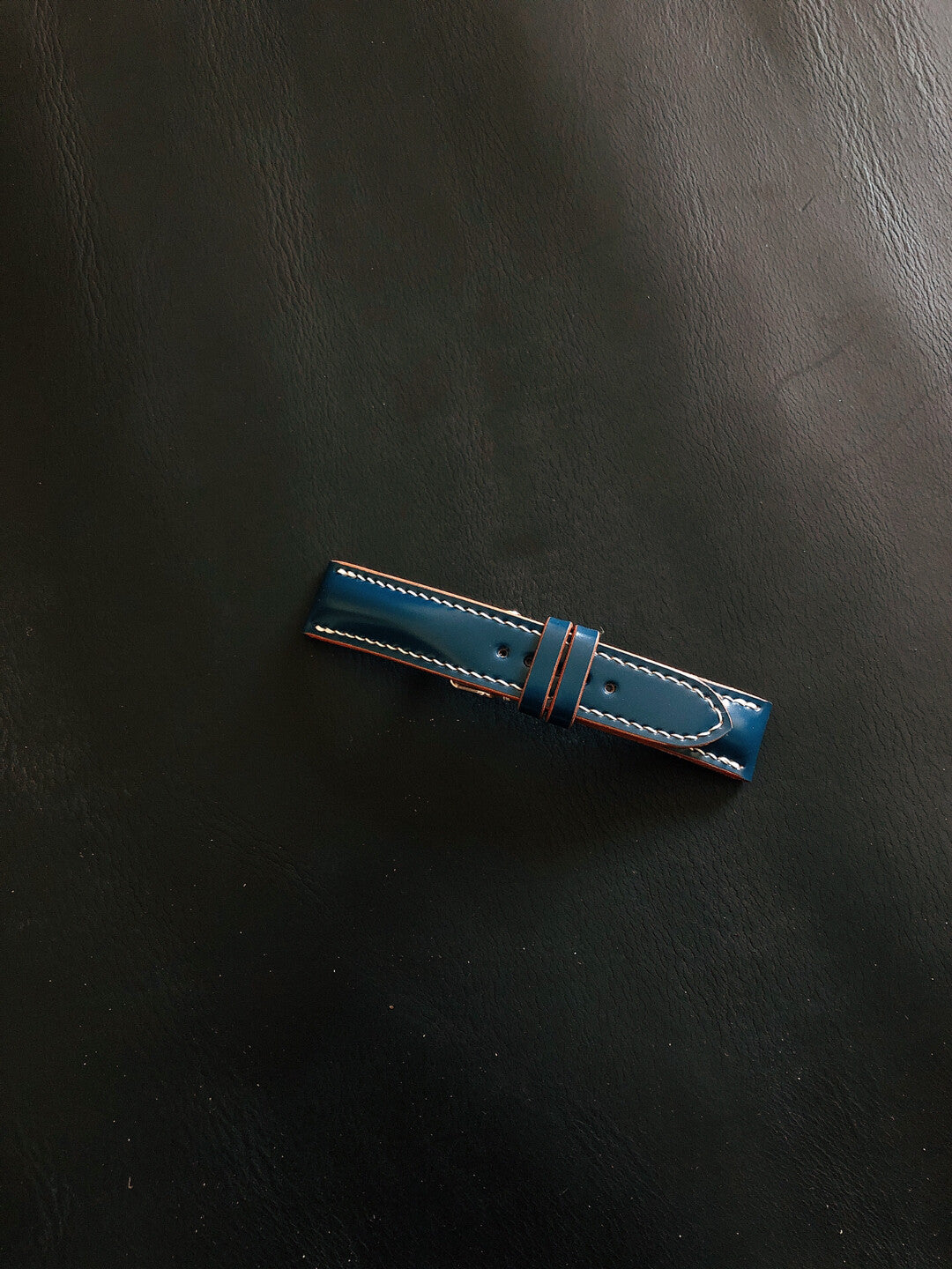 Handmade Blue Cordovan Watch Strap