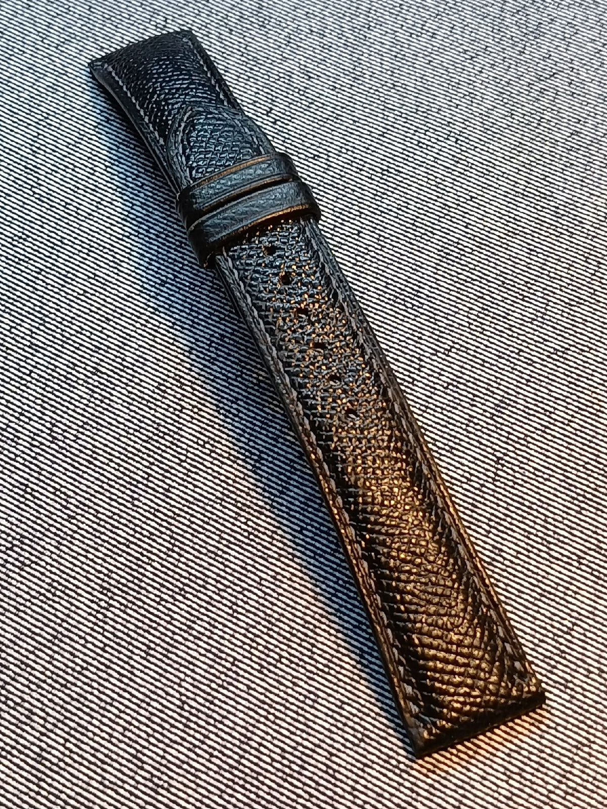 Black French Epsom Calfskin Watch Strap